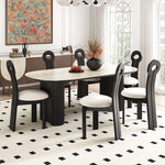 Stylish Oval Ceramic Sintered Stone Dining Table - Modern Multi-Layer Design for Elegant Interiors fhmj-5029
