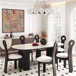 Stylish Oval Ceramic Sintered Stone Dining Table - Modern Multi-Layer Design for Elegant Interiors fhmj-5029