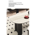 Stylish Oval Ceramic Sintered Stone Dining Table - Modern Multi-Layer Design for Elegant Interiors fhmj-5029