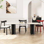 Stylish Ash Wood Chair with Synthetic Leather Seat – Perfect for Modern Dining Rooms and Home Decor fhmj-5030-ch