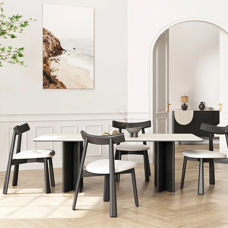 Stylish Ash Wood Chair with Synthetic Leather Seat – Perfect for Modern Dining Rooms and Home Decor fhmj-5030-ch