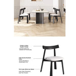 Stylish Ash Wood Chair with Synthetic Leather Seat – Perfect for Modern Dining Rooms and Home Decor fhmj-5030-ch