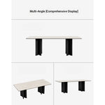 Elegant Ash Wood Table with Ceramic Sintered Stone Top - Modern Multi-Layer Design for Dining or Workspace fhmj-5030
