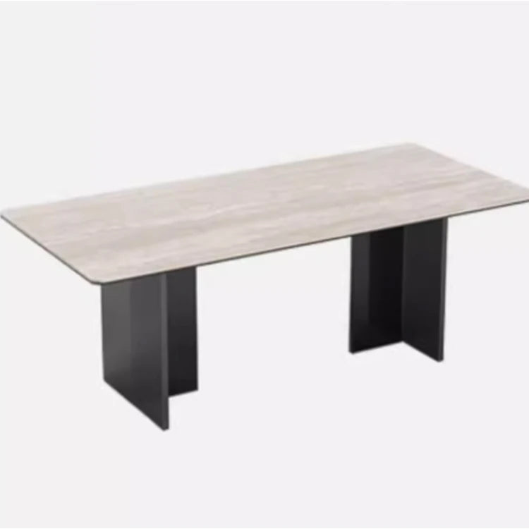 Elegant Ceramic Sintered Stone Dining Table with Multi-Layer Board and Acrylic Finish - Modern Design for Stylish Interiors fhmj-5031