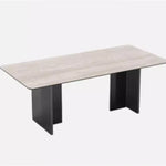 Elegant Ceramic Sintered Stone Dining Table with Multi-Layer Board and Acrylic Finish - Modern Design for Stylish Interiors fhmj-5031