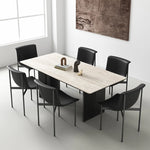 Elegant Ceramic Sintered Stone Dining Table with Multi-Layer Board and Acrylic Finish - Modern Design for Stylish Interiors fhmj-5031