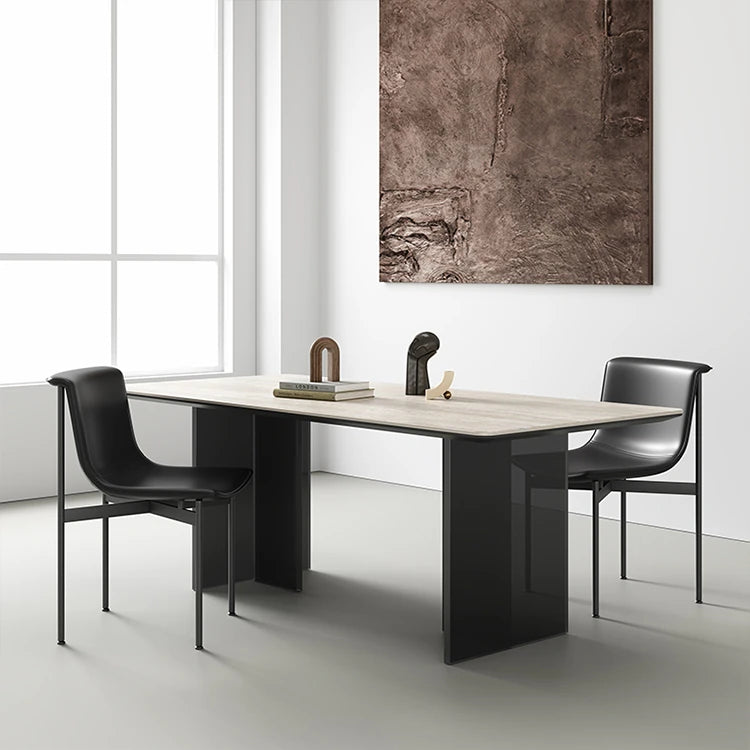 Elegant Ceramic Sintered Stone Dining Table with Multi-Layer Board and Acrylic Finish - Modern Design for Stylish Interiors fhmj-5031
