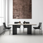 Elegant Ceramic Sintered Stone Dining Table with Multi-Layer Board and Acrylic Finish - Modern Design for Stylish Interiors fhmj-5031