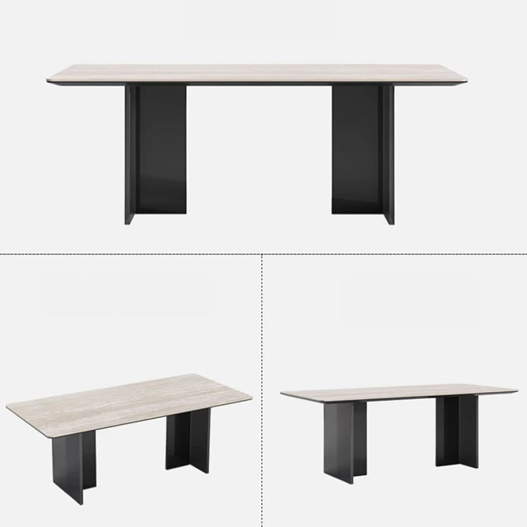Elegant Ceramic Sintered Stone Dining Table with Multi-Layer Board and Acrylic Finish - Modern Design for Stylish Interiors fhmj-5031