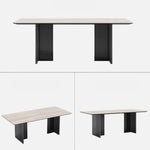 Elegant Ceramic Sintered Stone Dining Table with Multi-Layer Board and Acrylic Finish - Modern Design for Stylish Interiors fhmj-5031