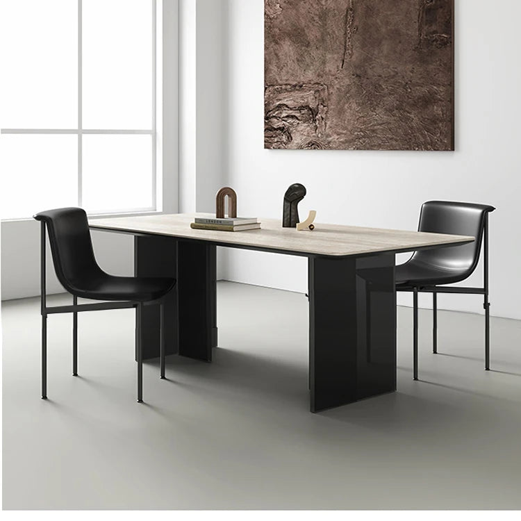 Elegant Ceramic Sintered Stone Dining Table with Multi-Layer Board and Acrylic Finish - Modern Design for Stylish Interiors fhmj-5031
