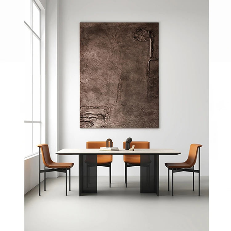 Elegant Ceramic Sintered Stone Dining Table with Multi-Layer Board and Acrylic Finish - Modern Design for Stylish Interiors fhmj-5031