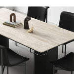 Elegant Ceramic Sintered Stone Dining Table with Multi-Layer Board and Acrylic Finish - Modern Design for Stylish Interiors fhmj-5031