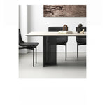 Elegant Ceramic Sintered Stone Dining Table with Multi-Layer Board and Acrylic Finish - Modern Design for Stylish Interiors fhmj-5031