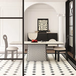 Stylish Ceramic Sintered Stone Multi-layer Dining Table with Unique Stainless Base - Perfect for Modern Interiors! fhmj-5032