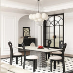 Stylish Ceramic Sintered Stone Multi-layer Dining Table with Unique Stainless Base - Perfect for Modern Interiors! fhmj-5032