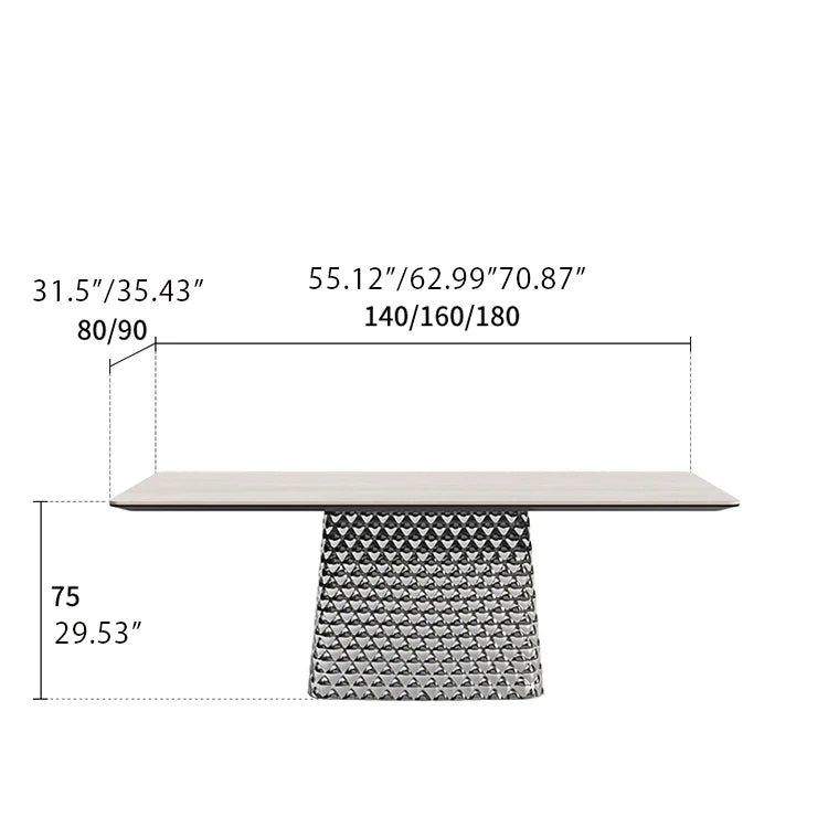 Stylish Ceramic Sintered Stone Multi-layer Dining Table with Unique Stainless Base - Perfect for Modern Interiors! fhmj-5032