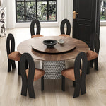 Stylish Multi-Layer Board Stainless Aluminum Alloy Round Dining Table – Modern Elegance for Your Home fhmj-5033