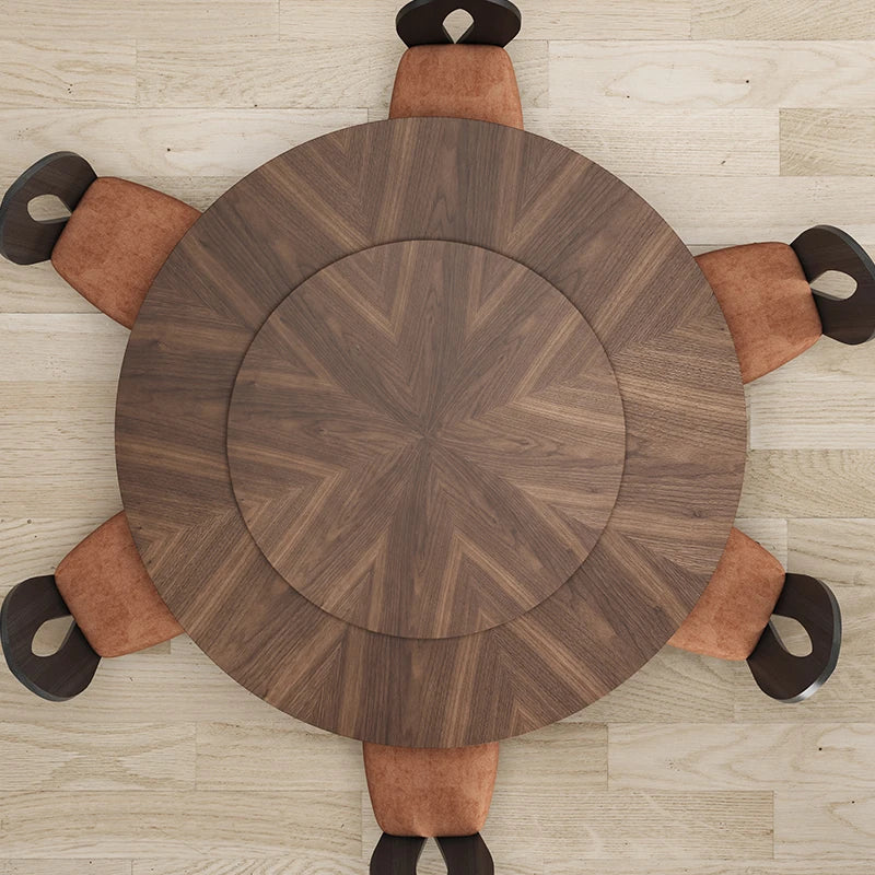 Stylish Multi-Layer Board Stainless Aluminum Alloy Round Dining Table – Modern Elegance for Your Home fhmj-5033