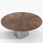 Stylish Multi-Layer Board Stainless Aluminum Alloy Round Dining Table – Modern Elegance for Your Home fhmj-5033
