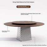 Stylish Multi-Layer Board Stainless Aluminum Alloy Round Dining Table – Modern Elegance for Your Home fhmj-5033