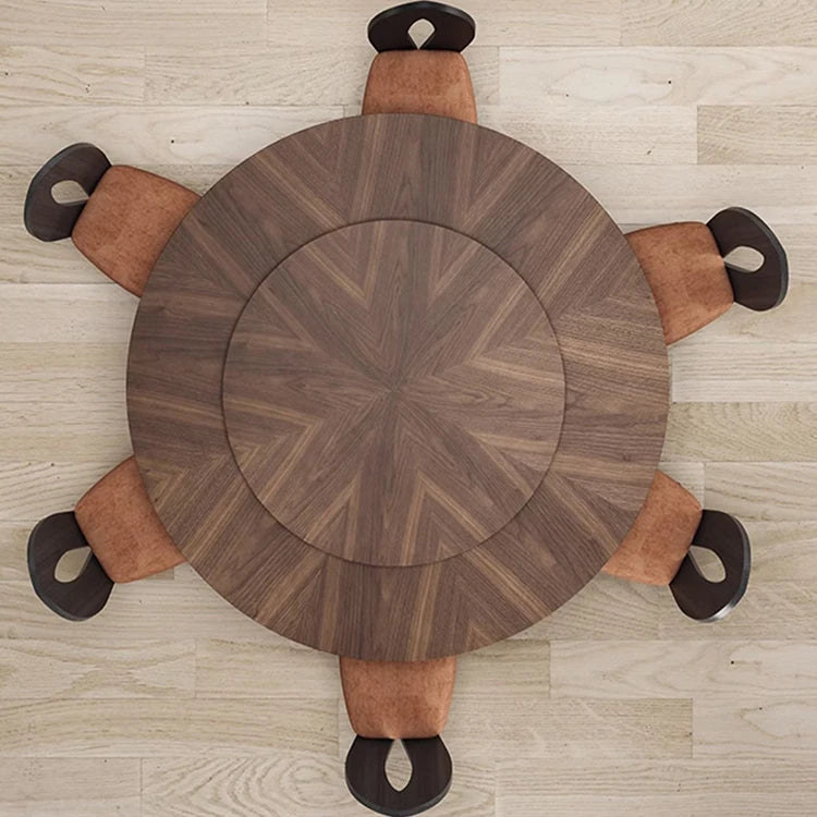 Stylish Multi-Layer Board Stainless Aluminum Alloy Round Dining Table – Modern Elegance for Your Home fhmj-5033