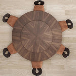 Stylish Multi-Layer Board Stainless Aluminum Alloy Round Dining Table – Modern Elegance for Your Home fhmj-5033