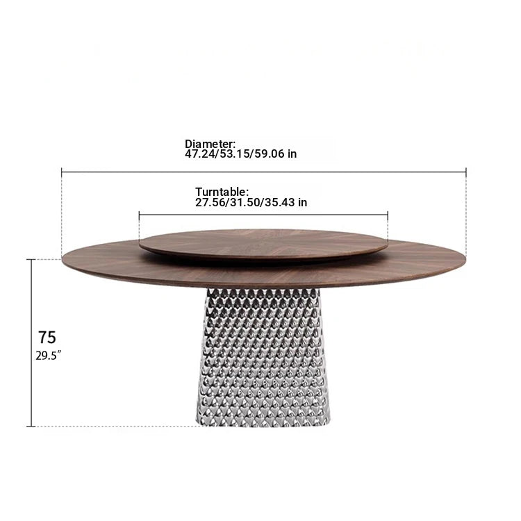 Stylish Multi-Layer Board Stainless Aluminum Alloy Round Dining Table – Modern Elegance for Your Home fhmj-5033