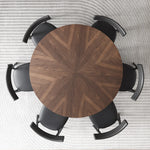 Modern Ash Wood Round Dining Table with Multi-Layer Board and Aluminum Alloy Base – Stylish & Durable Design for Your Home fhmj-5035