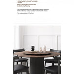 Modern Ash Wood Round Dining Table with Multi-Layer Board and Aluminum Alloy Base – Stylish & Durable Design for Your Home fhmj-5035