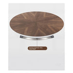 Modern Ash Wood Round Dining Table with Multi-Layer Board and Aluminum Alloy Base – Stylish & Durable Design for Your Home fhmj-5035