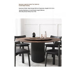 Modern Ash Wood Round Dining Table with Multi-Layer Board and Aluminum Alloy Base – Stylish & Durable Design for Your Home fhmj-5035