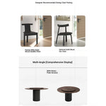 Modern Ash Wood Round Dining Table with Multi-Layer Board and Aluminum Alloy Base – Stylish & Durable Design for Your Home fhmj-5035