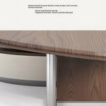 Modern Solid Wood and Multi-layer Board Tea Table with Elegant Synthetic Leather Finish – Stylish Centerpiece for Any Living Room fhmj-5037