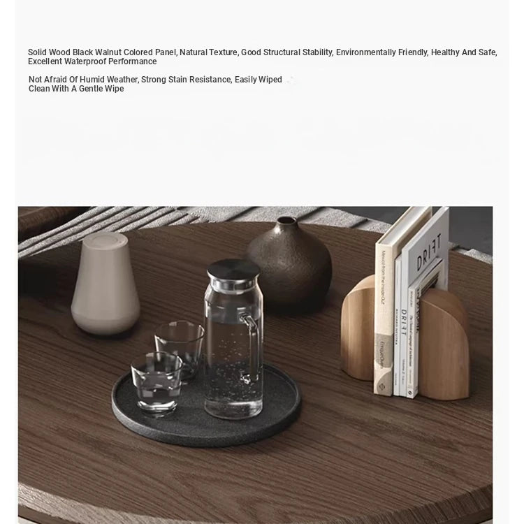 Elegant Solid Wood Coffee Table Set with Multi-layer Top and Synthetic Leather Finish - Perfect for Modern Living Rooms fhmj-5040