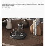 Elegant Solid Wood Coffee Table Set with Multi-layer Top and Synthetic Leather Finish - Perfect for Modern Living Rooms fhmj-5040