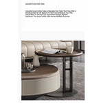 Elegant Solid Wood Coffee Table Set with Multi-layer Top and Synthetic Leather Finish - Perfect for Modern Living Rooms fhmj-5040