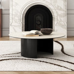 Modern Round Ceramic Sintered Stone Coffee Table - Elegant Multi-layer Design for Living Room Decor fhmj-5043