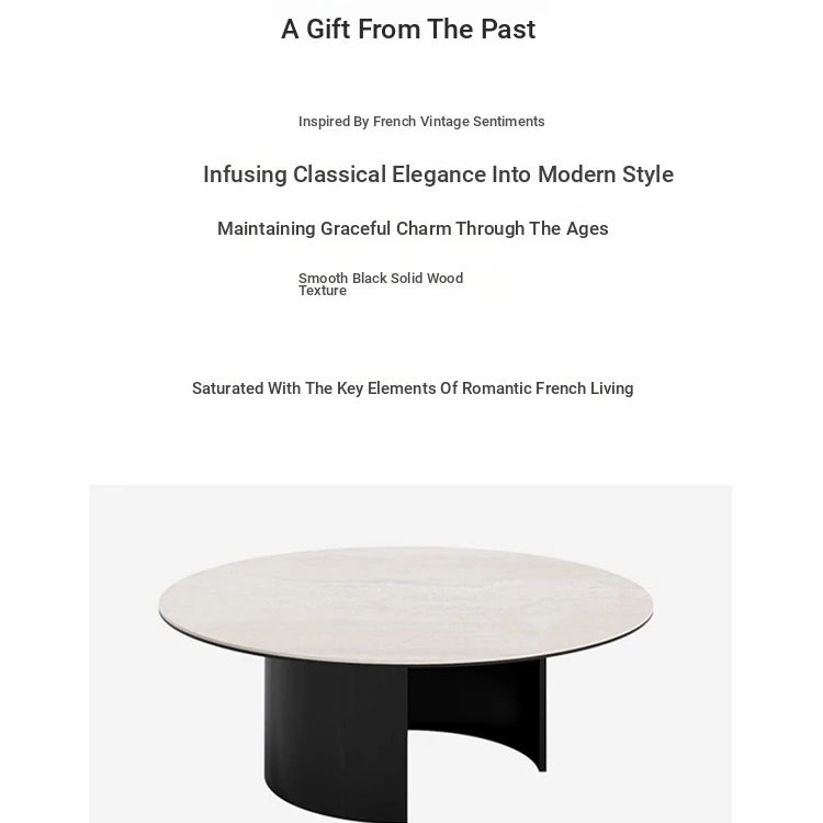 Modern Round Ceramic Sintered Stone Coffee Table - Elegant Multi-layer Design for Living Room Decor fhmj-5043
