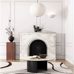 Modern Round Ceramic Sintered Stone Coffee Table - Elegant Multi-layer Design for Living Room Decor fhmj-5043