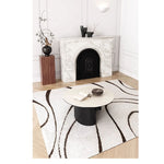 Modern Round Ceramic Sintered Stone Coffee Table - Elegant Multi-layer Design for Living Room Decor fhmj-5043