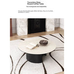 Modern Round Ceramic Sintered Stone Coffee Table - Elegant Multi-layer Design for Living Room Decor fhmj-5043