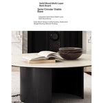 Modern Round Ceramic Sintered Stone Coffee Table - Elegant Multi-layer Design for Living Room Decor fhmj-5043