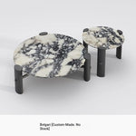 Elegant Round Solid Wood and Marble Coffee Table Set - Modern Design for Living Room Décor fhmj-5044