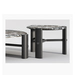 Elegant Round Solid Wood and Marble Coffee Table Set - Modern Design for Living Room Décor fhmj-5044