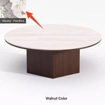 Modern Multi-Layer Board and Ceramic Sintered Stone Coffee Table – Stylish Round Tea Table for Chic Living Rooms fhmj-5045
