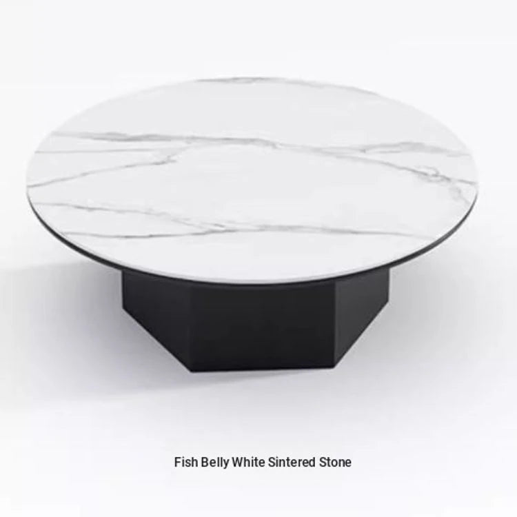 Modern Multi-Layer Board and Ceramic Sintered Stone Coffee Table – Stylish Round Tea Table for Chic Living Rooms fhmj-5045