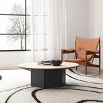 Modern Multi-Layer Board and Ceramic Sintered Stone Coffee Table – Stylish Round Tea Table for Chic Living Rooms fhmj-5045
