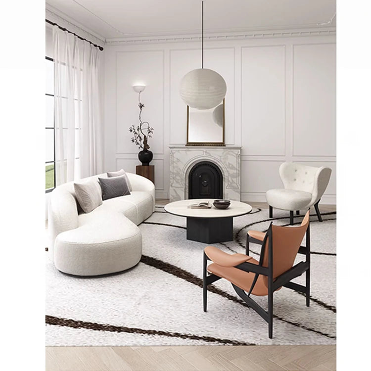 Modern Multi-Layer Board and Ceramic Sintered Stone Coffee Table – Stylish Round Tea Table for Chic Living Rooms fhmj-5045
