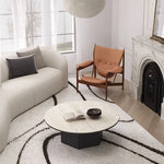 Modern Multi-Layer Board and Ceramic Sintered Stone Coffee Table – Stylish Round Tea Table for Chic Living Rooms fhmj-5045